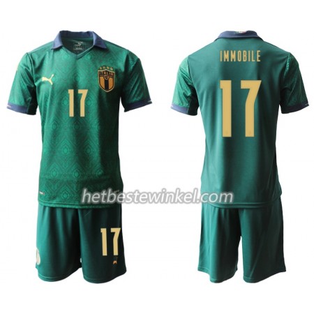 Italië Ciro Immobile 17 Voetbaltenues Kind Third EK 2020 - SS (+ Korte broeken)